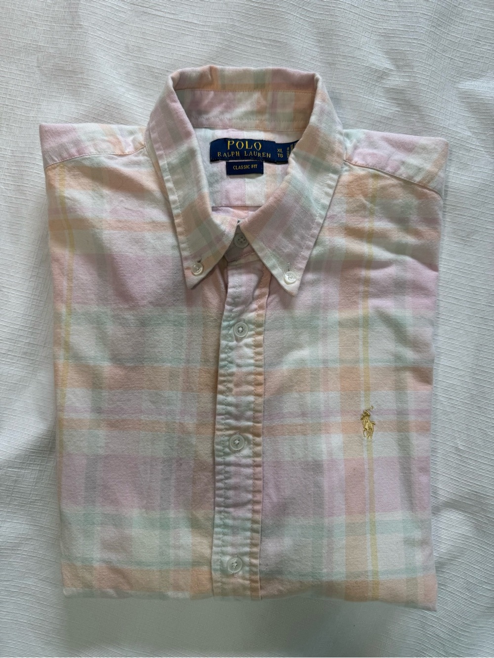 Ralph Lauren Pastel Plaid Button-Down Shirt - Pink, Mint, Peach XL